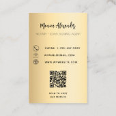 Noteerbare witte goudfoto QR code Visitekaartje (Achterkant)