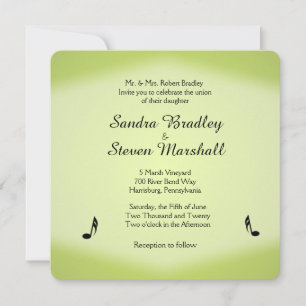 Noteert Music Wedding Invitation Kaart
