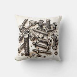 Noten en bouten 2-zijdig Sierkussen