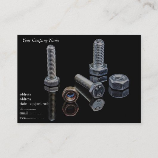 Noten en bouten visitekaartje (Voorkant)