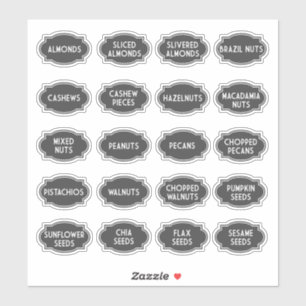 Noten en zaden Pantry Opbergpot Etiketten Sticker
