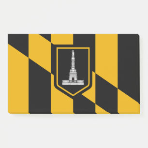 Noten met vlag van Baltimore City, Maryland, Veren Post-it® Notes