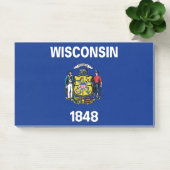 Noten met vlag van Wisconsin, Verenigde Staten Post-it® Notes (Kantoor)