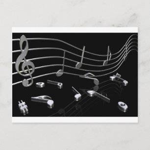 Noten, Musik, schwarz Briefkaart