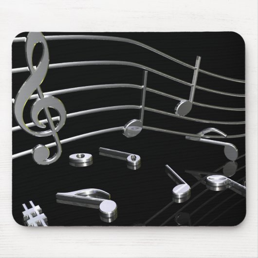 Noten, Musik, schwarz . Mousepad - Mauspad Muismat (Voorkant)