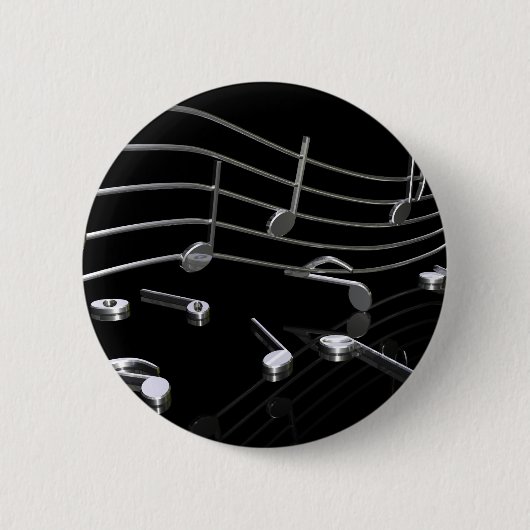 Noten, Musik, schwarz Ronde Button 5,7 Cm (Voorkant)