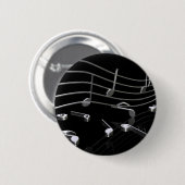 Noten, Musik, schwarz Ronde Button 5,7 Cm (Voorkant /achterkant)
