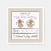 Noten of Geen Noten geslacht onthullen papieren fe Servet (Voorkant)