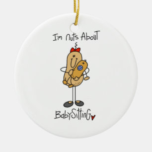 Noten over Babyzittende T-shirts en cadeautjes Keramisch Ornament