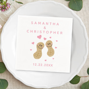Noten over elkaar Blush roze & White Wedding Servet