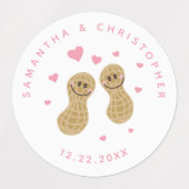 Noten over elkaar elegante roze weddenschappen labels (Design 2)