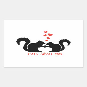 Noten over jou, eekhoorns in liefde rechthoekige sticker