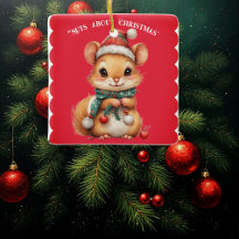 Noten over Kerstmis Speelse Eekhoorn Winterjurk