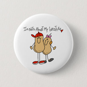 Noten Over Mijn Broer T-shirts en Cadeaus Ronde Button 5,7 Cm