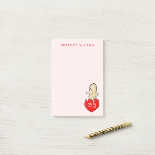 Noten over u aangepaste gepersonaliseerde Valentij Post-it® Notes (Op bureau)