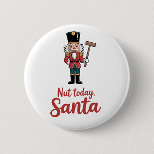 Noten Vandaag Kerstman Grappige Notenkraker Kerstm Ronde Button 5,7 Cm