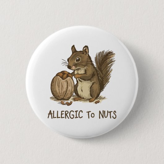 Notenallergie Ronde Button 5,7 Cm (Voorkant)