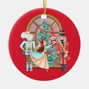 Notenkraker Ballerina Mouse King Rood Gepersonalis Keramisch Ornament