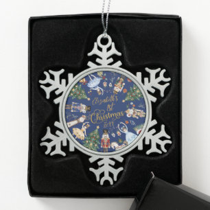  Notenkraker Ballet Baby 1e Eerste Kerstdag Tin Sneeuwvlok Ornament