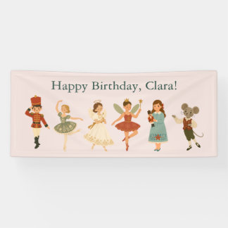 Notenkraker Ballet Blush Roze Persoonlijke Verjaar Spandoek