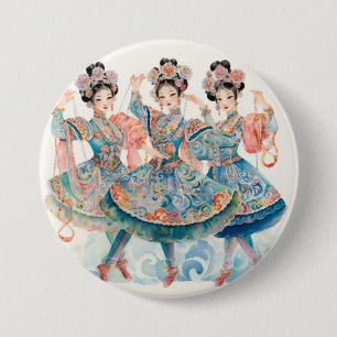 Notenkraker Ballet, Chinese Dansers Ronde Button 7,6 Cm