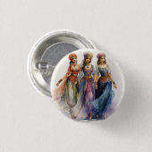 Notenkraker Ballet, Elegante Arabische Dansers Ronde Button 3,2 Cm (Voorkant /achterkant)