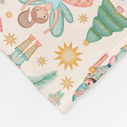 Notenkraker Ballet en feeën op Cream Achtergrond Fleece Deken (Hoek)