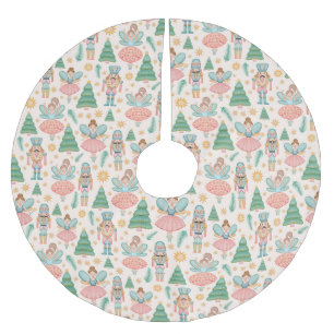 Notenkraker Ballet en feeën op Cream Achtergrond Kerstboom Rok