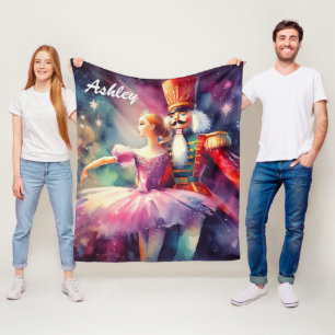 Notenkraker Ballet Kerstballerina gepersonaliseerd Fleece Deken