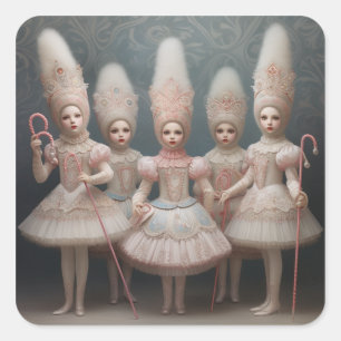 Notenkraker Ballet Mode-Mirliton Dansers Vierkante Sticker