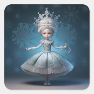 Notenkraker Ballet Mode-Sneeuwkoningin Vierkante Sticker