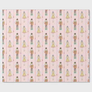 Notenkraker Ballet Roze Ballerina Vintage Kerstmis Cadeaupapier