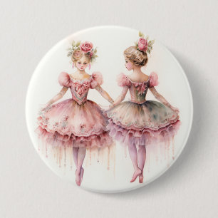 Notenkraker Ballet, Rozenknopjes Ronde Button 7,6 Cm