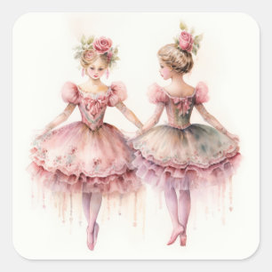Notenkraker Ballet, Rozenknopjes Vierkante Sticker