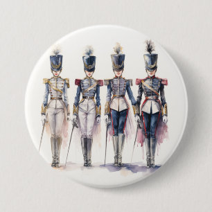 Notenkraker Ballet, Soldaten van de Notenkraker Ronde Button 7,6 Cm