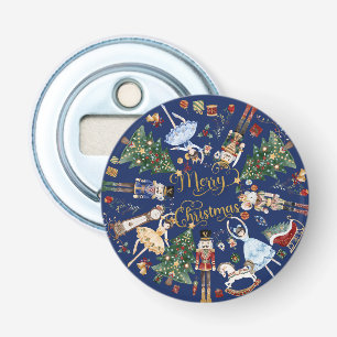 Notenkraker Ballet Vrolijk Kerstfeest Button Flesopener