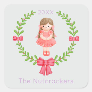 Notenkraker Clara Christmas Vierkante Sticker