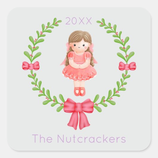 Notenkraker Clara Christmas Vierkante Sticker (Voorkant)