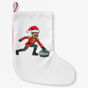 Notenkraker Curling Speler Vakantie Wintersporten Kleine Kerstsok