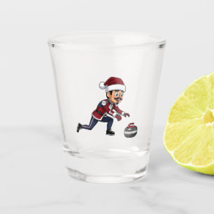 Notenkraker Curling Speler Vakantie Wintersporten Shot Glas