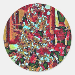 Notenkraker en Kerstboom Ronde Stickers