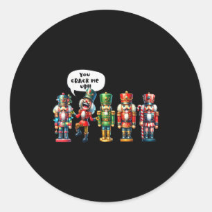 Notenkraker je kraakt me op grappige kerst humor ronde sticker