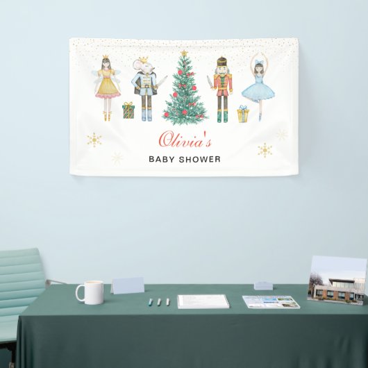 Notenkraker Kerst Baby shower Spandoek (Beurs)