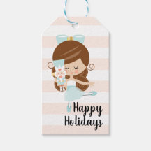 Notenkraker Kerst Gift Tags Brunette