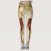 Notenkraker Kerst Leggings Gouden Sneeuw (Voorkant)