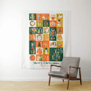 Notenkraker Kerst Vakantie Advent Kalender Wandkleed