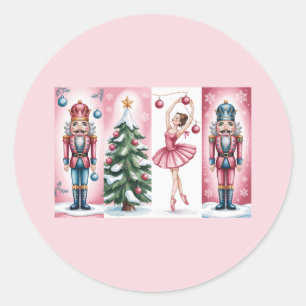 Notenkraker Kerst Waterverf Meisjesachtig Festief Ronde Sticker