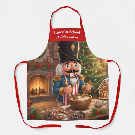 Notenkraker Kerstbakkeuken Schort (Voorkant)