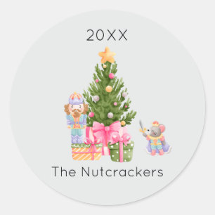 Notenkraker Kerstboom Ronde Sticker
