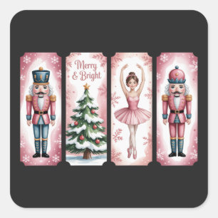 Notenkraker Kerstfeest Cadeau Festief Vierkante Sticker